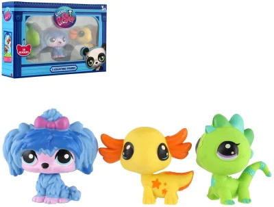 LPS Littlest Pet Shop figurka zvířátko mazací guma set 3ks LPS Littlest Pet Shop figurka zvířátko mazací guma set 3ks