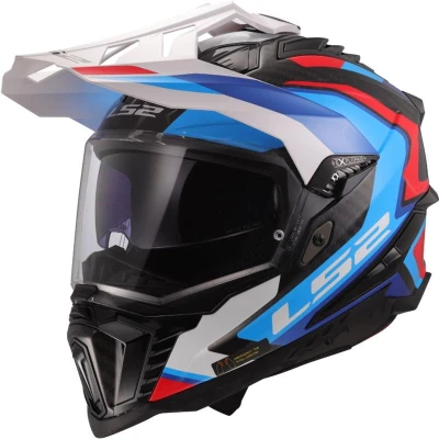 LS2 MX701 Explorer C Frontier II bílo-modrá enduro helma na motorku