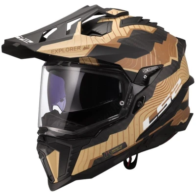 LS2 MX701 Explorer C Trick hnědo-písková enduro helma na motorku