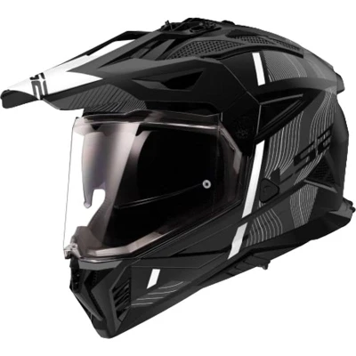 LS2 MX702 Pioneer II Hill matná černo-bílá enduro helma na motorku