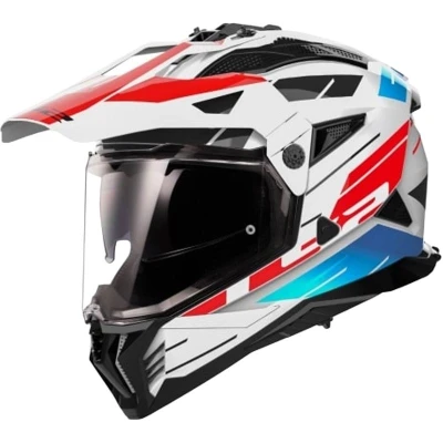 LS2 MX702 PIONEER II NAMIB bílo-modro-červená enduro helma na motorku