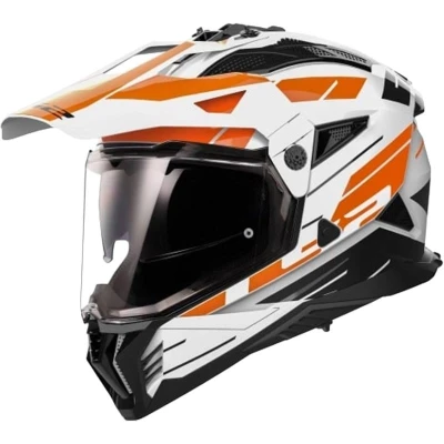 LS2 MX702 Pioneer II Namib bílo-oranžová enduro helma na motorku