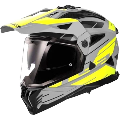 LS2 MX702 PIONEER II NAMIB šedo-fluo žlutá enduro helma na motorku