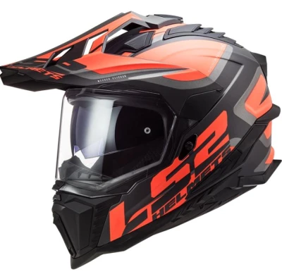 LS2 MX701 Explorer Alter černo-oranžovo-šedá enduro přilba na motorku
