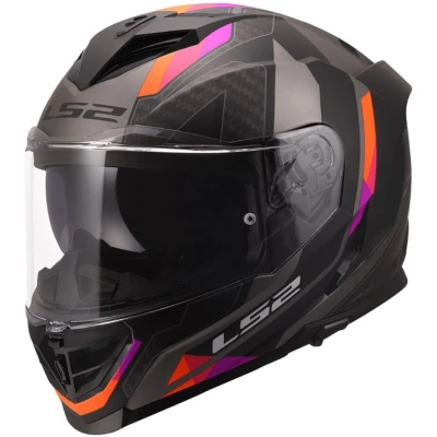 LS2 FF818 Storm III Sporty matná šedo-fialová integrální helma na motorku
