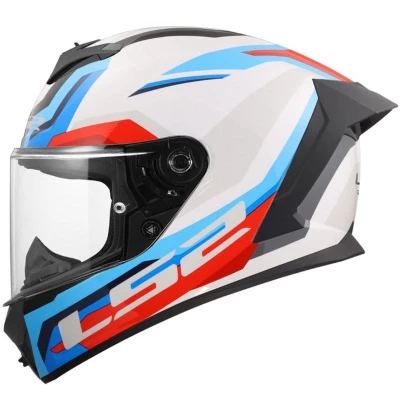 LS2 FF820 Rapid III Hyper lesklá bílo-modro-červená integrální helma na motorku