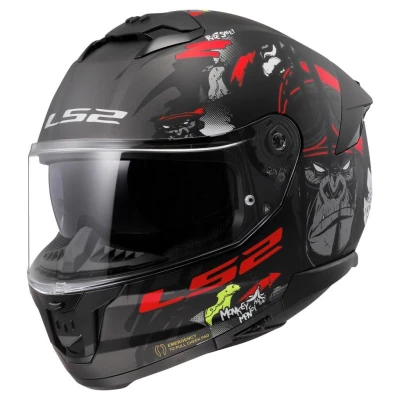 LS2 FF808 Stream II Angry Monkey černo-červená integrální helma na motorku