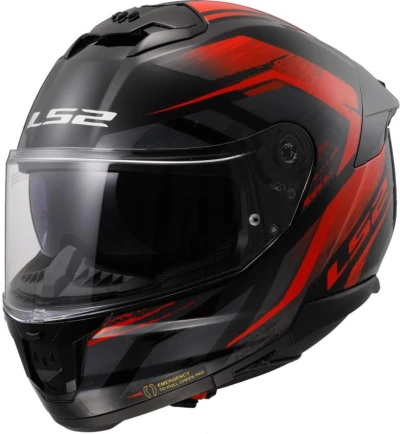 LS2 FF808 Stream II Fury černo-červená integrální helma na motorku
