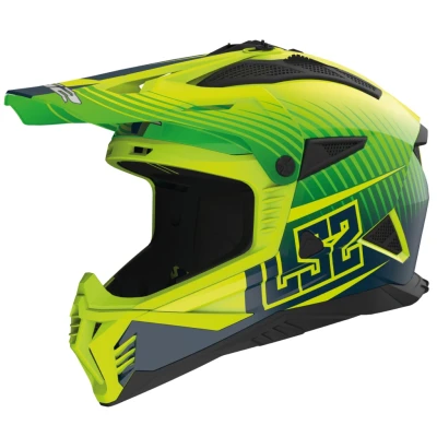 LS2 MX708 Fast II Duck zeleno-žlutá motokrosová helma