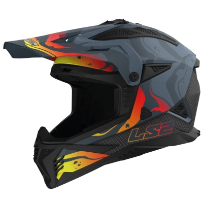 LS2 MX708 Fast II Wash tmavě šedá motokrosová helma