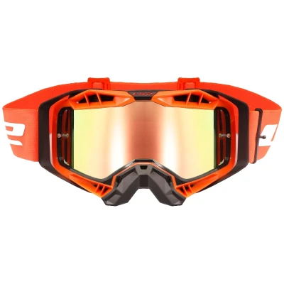 LS2 Aura PRO černo-oranžové iridiové plexi motokrosové brýle