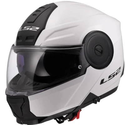 LS2 FF902 Scope II Solid bílá výklopná helma na motorku