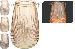 Lucerna 50led 21cm sklo mix barev