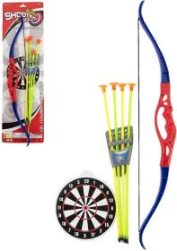 Luk 57cm + 4 soft šípy sada přísavkami a terčem plast na kartě Luk 57cm + 4 soft šípy sada přísavkami a terčem plast na kartě
