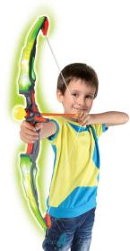 Luk dětský světelný set se 3 šípy na baterie svítí ve tmě plast