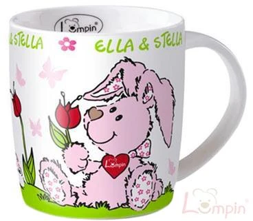 Lumpin Hrníček dětský Ella a Stella 9cm s obrázkem keramický