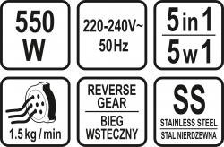 LUND Mlýnek na maso 5 v 1 550W