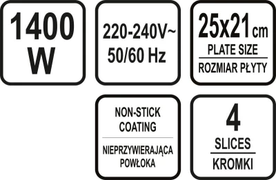 Lund Toustovač 1400W 4 plotnový