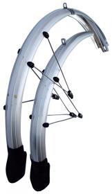 M-wave Blatníky set OLYMPIK 26" Lux so zástierkou, 60 mm, strieborné