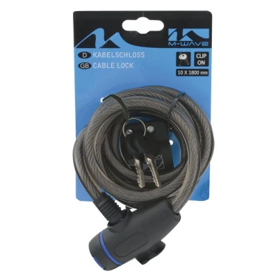 M-Wave 10X1800 KLÍČ černý zámek spirála