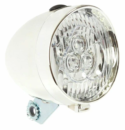 M-wave Retro 3 LED stříbrné přední světlo