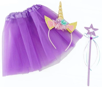 Mac Toys KARNEVAL Jednorožec set sukýnka s čelenkou a hůlkou
