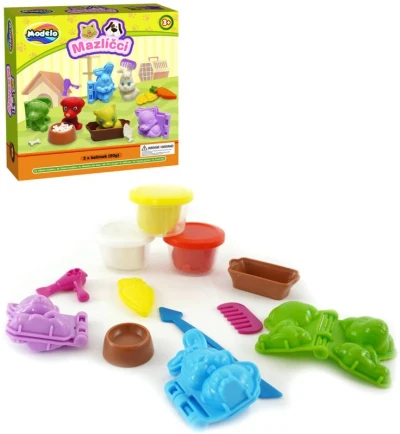 Mac Toys Mazlíčci herní set modelína 3 kelímky s nástroji v krabici Mac Toys Mazlíčci herní set modelína 3 kelímky s nástroji v krabici
