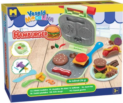 Mac Toys Modelína veselá Burger kreativní set s nástroji výroba hamburgeru
