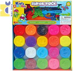Mac Toys Modelovací veselá sada 20 tub s doplňky 50g různé barvy Mac Toys Modelovací veselá sada 20 tub s doplňky 50g různé barvy