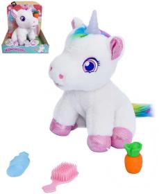 Mac Toys PLYŠ Interaktivní kouzelný jednorožec 25cm na baterie Světlo Zvuk Mac Toys PLYŠ Interaktivní kouzelný jednorožec 25cm na baterie Světlo Zvuk