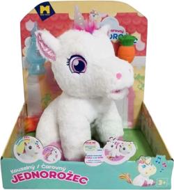 Mac Toys PLYŠ Interaktivní kouzelný jednorožec 25cm na baterie Světlo Zvuk