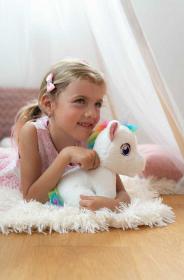 Mac Toys PLYŠ Interaktivní kouzelný jednorožec 25cm na baterie Světlo Zvuk