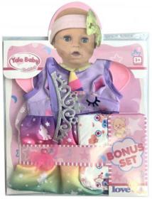 Mac Toys Šaty pro panenku 40-43cm víla set s plínou a dudlíkem Duhová