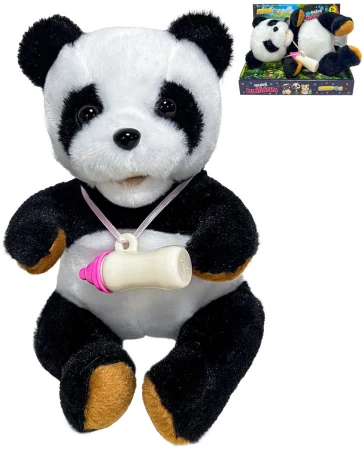 Mac Toys STEPPOS Panda interaktivní zvířátko s kojeneckou lahvičkou na baterie Zvuk