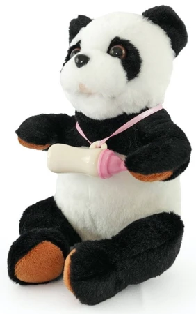 Mac Toys STEPPOS Panda interaktivní zvířátko s kojeneckou lahvičkou na baterie Zvuk