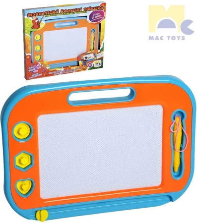 Mac Toys Tabulka dětská magnetická set s razítky a kouzelným perem plast Mac Toys Tabulka dětská magnetická set s razítky a kouzelným perem plast
