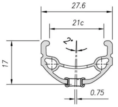 Mach1 ráfek trekový 670 V-brake 32děr/1nýt černý