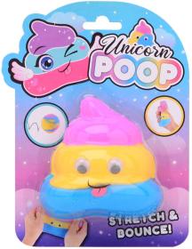 Mačkací skákací hmota Unicorn Poop duhové hovínko s očima jednorožec 2 barvy