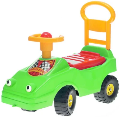 MAD Baby odrážedlo auto zelené s klaksonem 54cm odstrkovadlo s očima MAD Baby odrážedlo auto zelené s klaksonem 54cm odstrkovadlo s očima