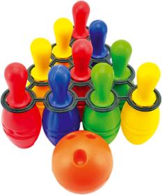 MAD Hra Bowling kuželky barevné 21cm set 10ks s koulí plast v síťce MAD Hra Bowling kuželky barevné 21cm set 10ks s koulí plast v síťce