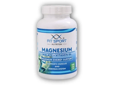 FitSport Nutrition Magnesium Malate + Vitamin B6 120 vege caps - Energy Magnesium - Hořčík Malát FitSport Nutrition Magnesium Malate + Vitamin B6 120 vege caps - Energy Magnesium - Hořčík Malát