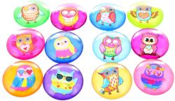 Magnetky dětské kulaté sovičky samostatné 4cm různé druhy