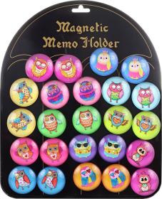 Magnetky dětské kulaté sovičky samostatné 4cm různé druhy