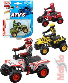 Maisto Čtyřkolka model ATVS 1:75 na zpětný nátah různé druhy na kartě kov