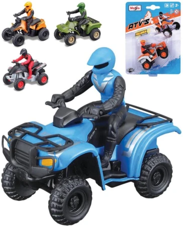 Maisto Čtyřkolka model ATVS 1:75 na zpětný nátah různé druhy na kartě kov