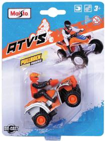Maisto Čtyřkolka model ATVS 1:75 na zpětný nátah různé druhy na kartě kov