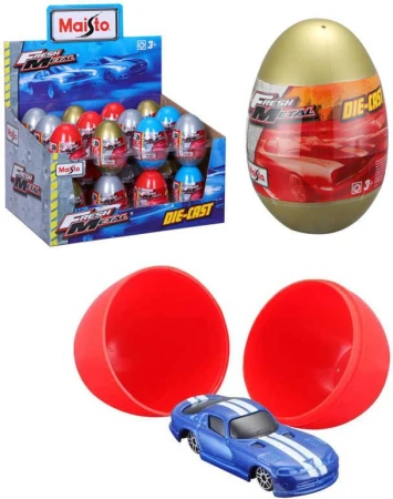 Maisto Egg autíčko 7cm kovový model ve vajíčku s překvapením různé druhy Maisto Egg autíčko 7cm kovový model ve vajíčku s překvapením různé druhy