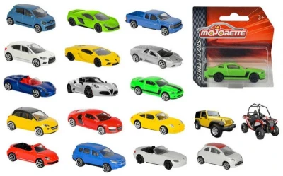Majorette Auto 7,5cm Street Cars kovové 1:64 voľný chod 18 druhov