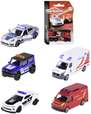 Majorette Auto kovové záchranné složky SOS volný chod 6 druhů
