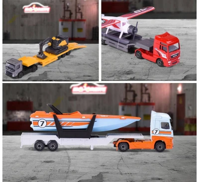 Majorette Auto nákladní tahač s přívěsem volný chod kov různé druhy